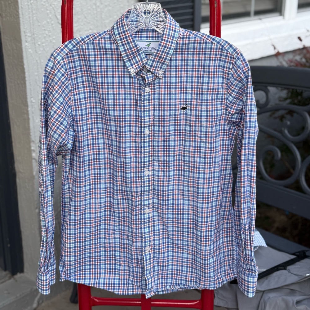 Properly Tied Boys 14-16 Long Sleeve 100% Cotton Button Down Shirt. Soft cool